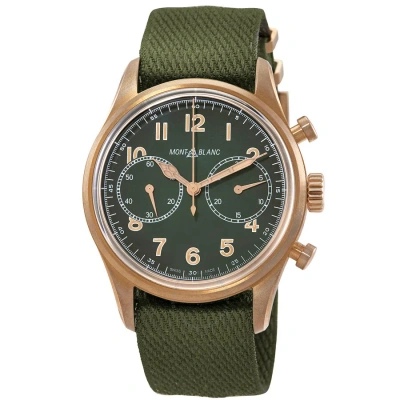 Montblanc 1858 Chronograph Automatic Khaki Green Dial Men's Watch 119908