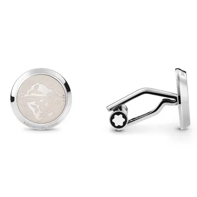 Montblanc 1858 Ice Sea Cufflinks In Silver