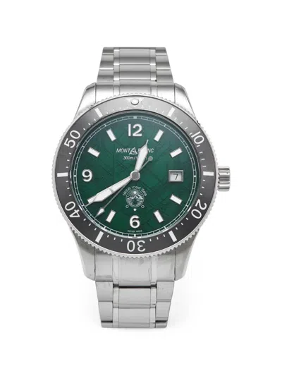 Pre-owned Montblanc 1858 Iced Sea 41mm Watch In Green