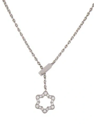 Pre-owned Montblanc 18k Diamond Toggle Pendant Necklace, 16.5" In Multi