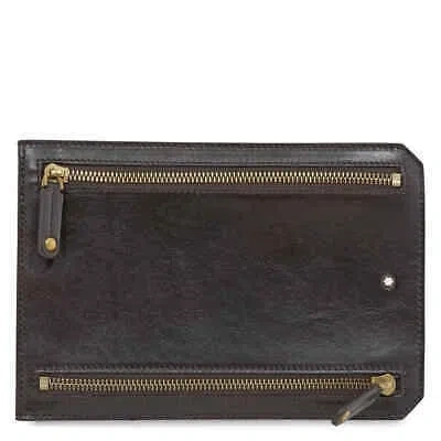 Pre-owned Montblanc 1926 Heritage Multicurrency Pouch- Dark Brown 116837