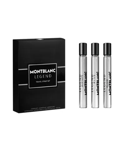 Montblanc 3-piece Eau De Parfum Legend Trio Gift Set In Transparent
