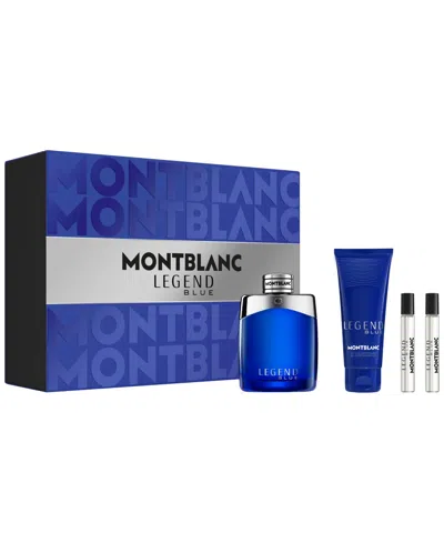 Montblanc 4-pc. Men's Legend Blue Eau De Parfum Gift Set In Transparent