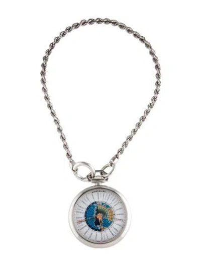 Pre-owned Montblanc 4810 Collection Orbis Terrarum Pocket Watch In Multi