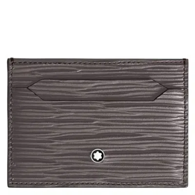 Montblanc 4810 Leather 5cc Card Holder In Gray