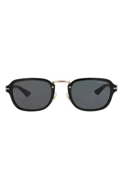 Montblanc 52mm Rectangular Sunglasses In Black