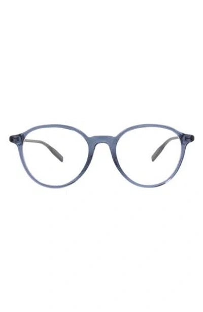 Montblanc 52mm Round Optical Glasses In Blue