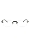 Montblanc 54mm Rimless Rectangular Optical Glasses In Multi