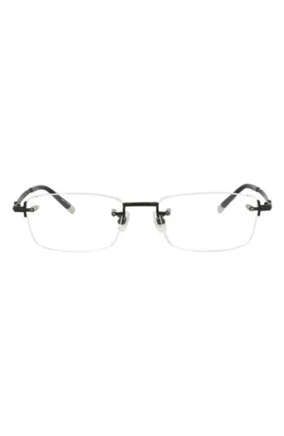 Montblanc 54mm Rimless Rectangular Optical Glasses In Multi