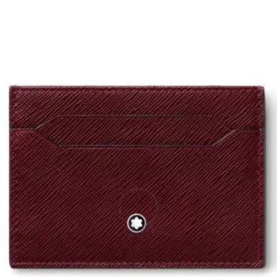 Montblanc 5cc Sartorial Leather Card Holder In Violet De Cobalt In Burgundy
