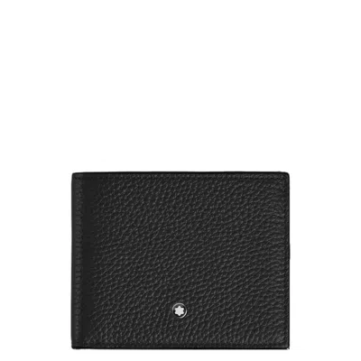 Montblanc 6cc Grain Leather Wallet In Black