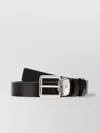 Montblanc Adjustable Reversible Leather Belt With Metal Buckle In Black