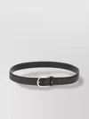 Montblanc Horseshoe Shiny Palladium Finish Pin Buckle Belt In Black