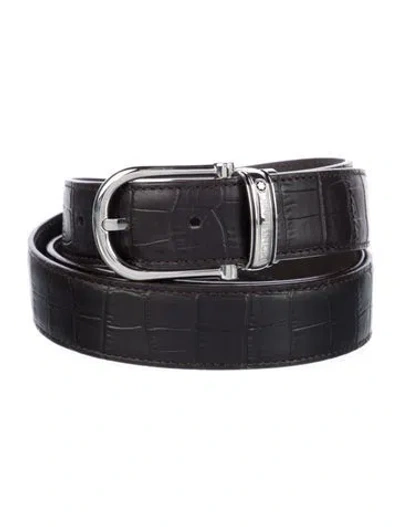 Pre-owned Montblanc Alligator Waist Belt In Brown