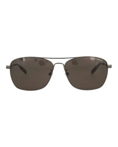Montblanc Aviator-frame Metal Sunglasses In Gray