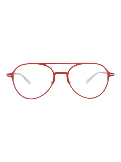 Montblanc Aviator Style Aluminum Optical Frames For Men In Red