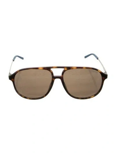 Pre-owned Montblanc Aviator Tinted Sunglasses In Brown