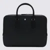 Montblanc Dark Blue Leather Top Handle Bag