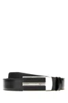 Montblanc Black Leather Reversible Belt In Black