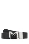 Montblanc Adjustable Length Reversible Leather Belt In Black