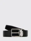 Montblanc Leather Reversible Belt Adjustable Length In Black