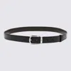 Montblanc Adjustable Belts With Silver Buckle Smooth Finish In Black