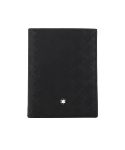 Montblanc Bi-fold Calf-leather Wallet In Black