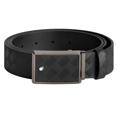 Montblanc Mens Black Logo-emblem Buckle Leather Belt