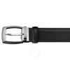 Montblanc Black 35 Mm Saffiano Printed Leather Belt In Black