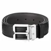 Montblanc Black 35 Mm Textured Leather Belt
