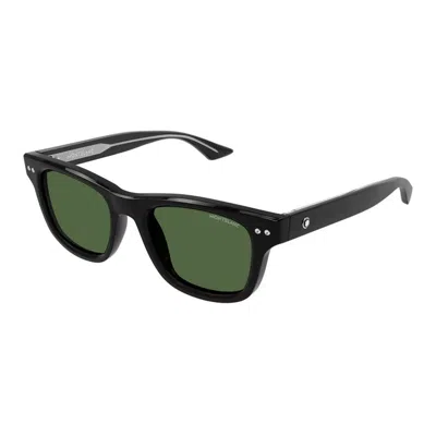Montblanc Black Acetate Sunglasses In Green