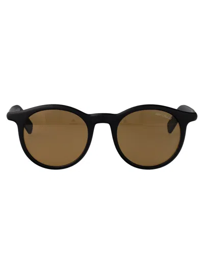 Montblanc Black-black-brown Recycled Injected Acetate Sunglasses