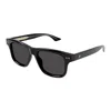 Montblanc Black Black Grey Acetate Sunglasses In Black