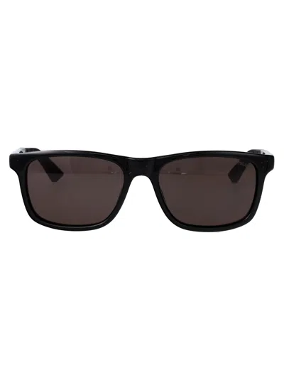 Montblanc Black-black-grey Injection Sunglasses In Multi