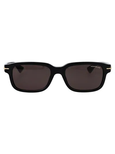 Montblanc Black-black-grey Recycled Acetate Sunglasses In Brown