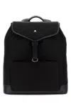 Montblanc Canvas Backpack Adjustable Straps Versatile Use In Black