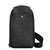 Montblanc Leather Crossbody Bag With Adjustable Strap And Metal Hardware In Black