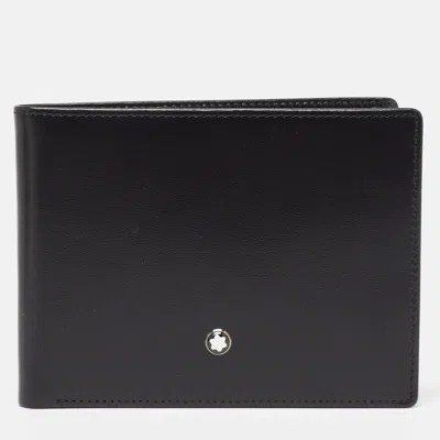 Pre-owned Montblanc Black Glossy Leather Meisterstück Bifold Wallet