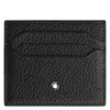 Montblanc Black Grain Leather 6cc Card Holder In Black