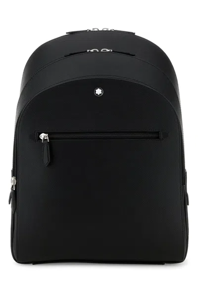 Montblanc Sartorial Leather Backpack In Black