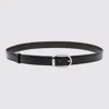 Montblanc Adjustable Belts With Silver Buckle Smooth Finish In Black