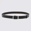 Montblanc Adjustable Belts With Silver Buckle Smooth Finish In Black