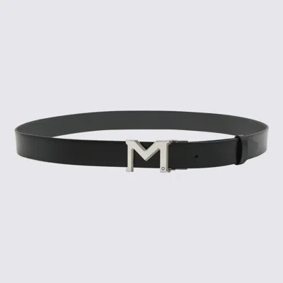MONTBLANC BLACK LEATHER BELT