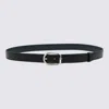 Montblanc Adjustable Belts With Silver Buckle Smooth Finish In Black