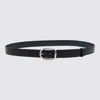 Montblanc Adjustable Belts With Silver Buckle Smooth Finish In Black