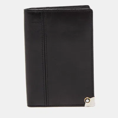 Pre-owned Montblanc Black Leather Business Card Holder