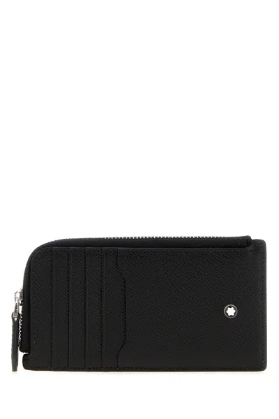 Montblanc Card Holder 7cc With Zip In Sartorial Leather In Black