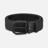 Montblanc Black Leather Horseshoe Buckle Belt In Black