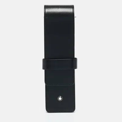 Pre-owned Montblanc Black Leather Meisterstuck 2 Pen Pouch