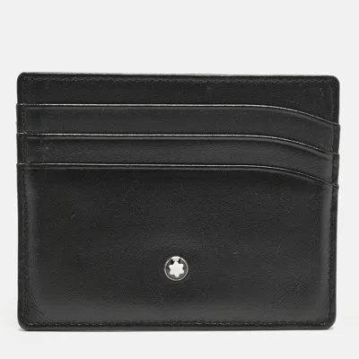 Pre-owned Montblanc Black Leather Meisterstuck 6cc Card Holder